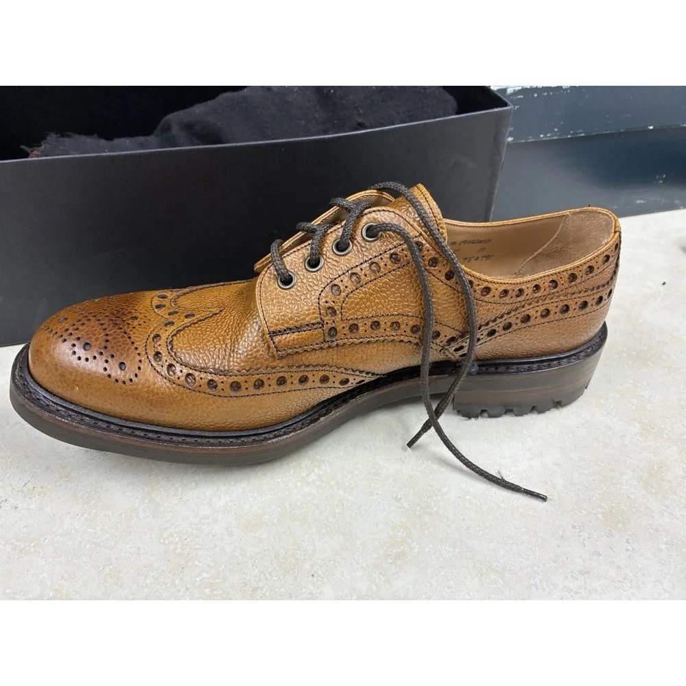 Joseph Cheaney Avon Grain Leather Brogue Men 11UK 45EU Almond Wingtip Derby Shoe